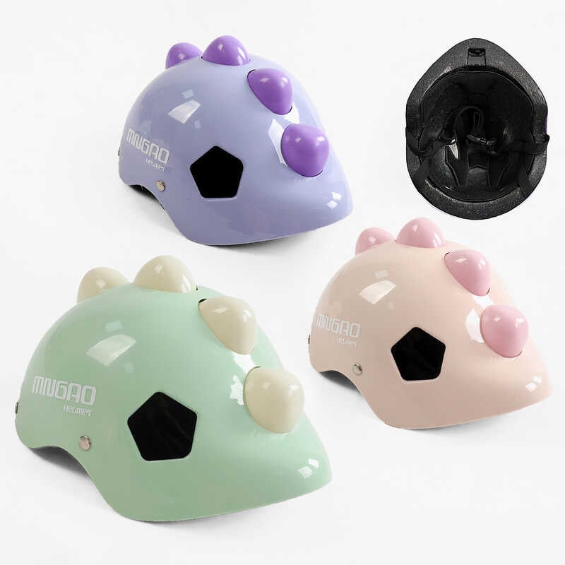 Шолом дитячий C 72587 (30) 3 кольори, зі світлом, захист, вентиляційні отвори, застібки, в пакеті, ВИДАЄТЬСЯ ТІЛЬКИ МІКС ВИДІВ