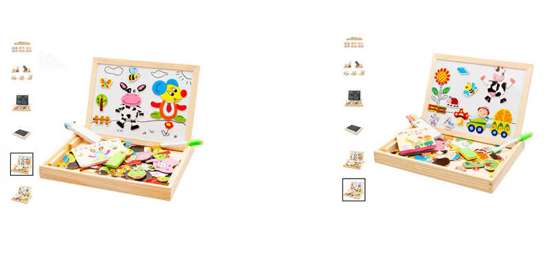 Магнітна дошка C 73286 (36) дерев’яна, фломастери, крейда, губка, магніти, в коробці