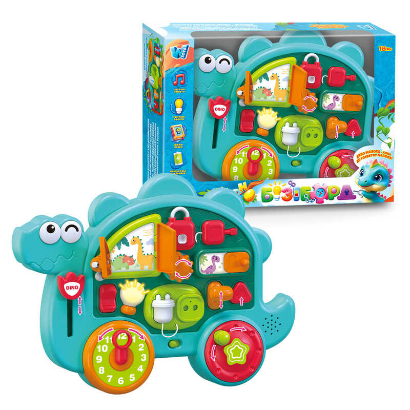 Бізіборд 72024 (36) "WToys", ОЗВУЧУВАННЯ УКРАЇНСЬКОЮ МОВОЮ, 15 казок, 15 пісень, 15 загадок, 15 скоромовок, звуки, підсвічування, пальчикові ігри, тріскачки, в коробці