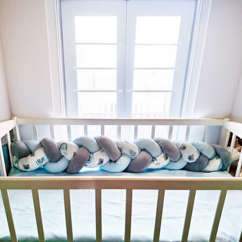 гр Бортик у ліжко "Косичка" 15730 (1) тканина ФЛАНЕЛЬ PREMIUM, наповнювач СИНТЕПУХ, розмір 120*18 см "Bimbo"