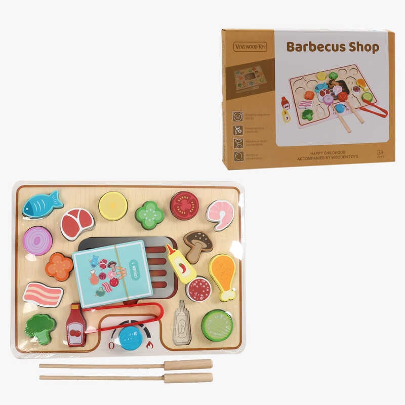 Логічна гра C 74297 (48) дерев’яна, щипці, картки із завданнями, 2 палички, фігурки, в коробці