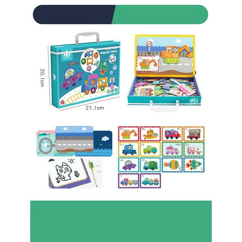 Магнітна гра С 74457 (36) “Транспорт”, 14 карток із завданнями, дошка пиши-стирай, в коробці