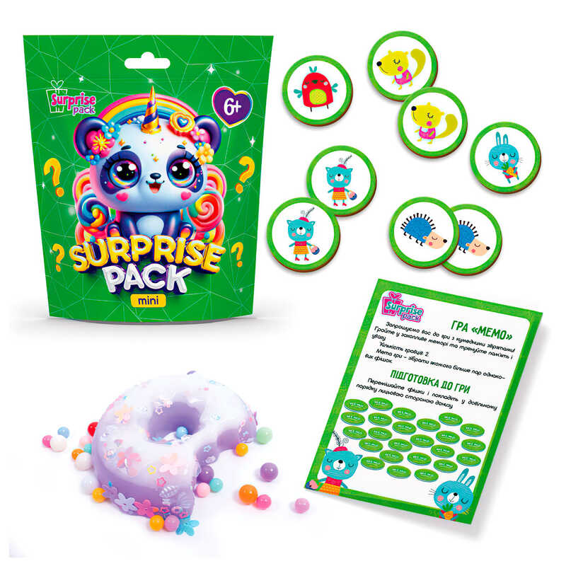 гр Набір для творчості із сюрпризами "Surprise Pack Mini 4" VT8040-04 (24) "Vladi Toys", гра "Мемо", сквіш, в пакеті