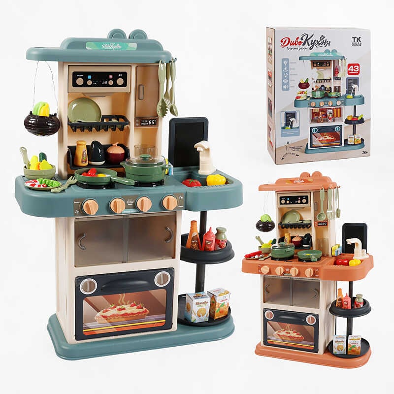 Кухня TK-38622 (6) "TK Group", висота 69 см, 43 елементи, пара, світло, звук, мелодії, помпова подача води, посуд, продукти, в коробці, МІКС