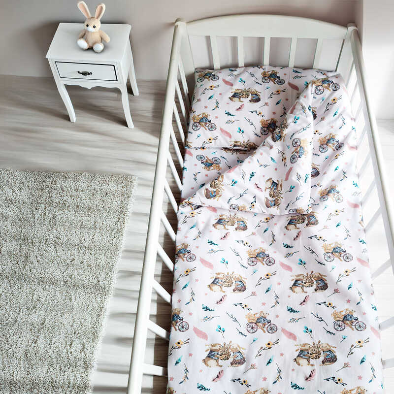 гр Змінний комплект постільної білизни "Тварини на велосипеді" 88130 (1) тканина ФЛАНЕЛЬ, розмір 120*60 см "Bimbo"