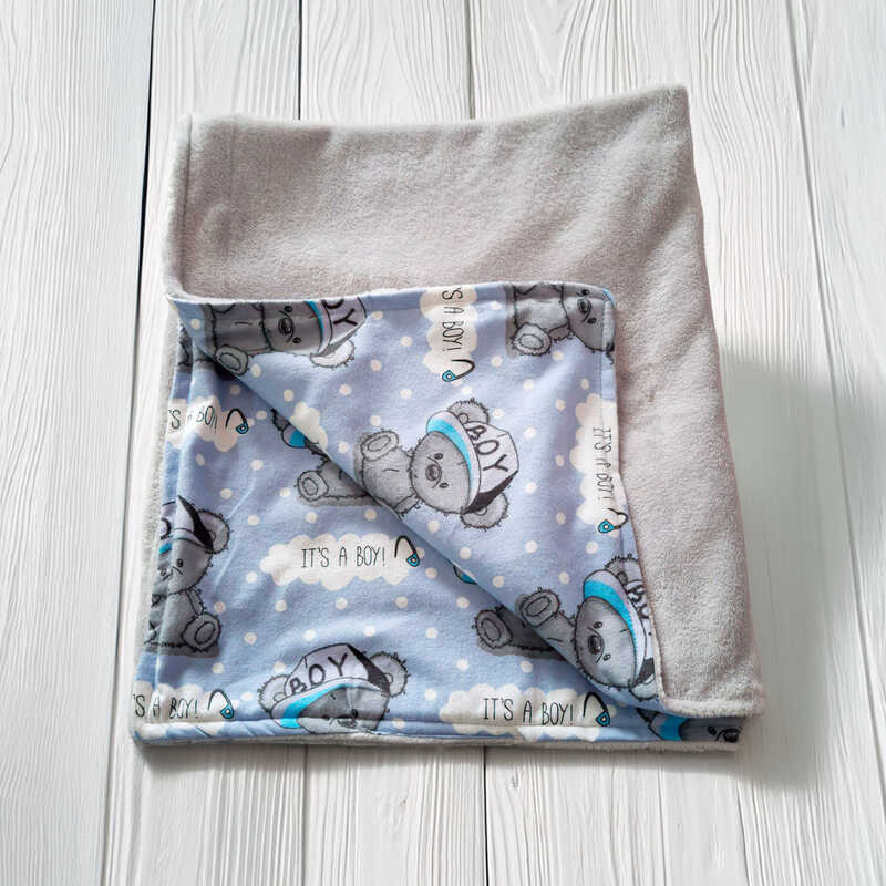 гр Плед дитячий для немовлят "Ведмедик" 83045 (1) тканина ФЛАНЕЛЬ premium, велсофт, розмір 100*80 см "Bimbo"