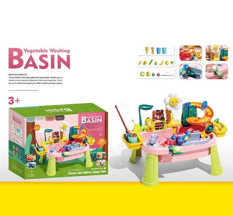 Риболовля WD 813 A (12) 59х33х42 см, 39 елементів, автоматична подача води, вудочка, рибки, спуски, на батарейках, в коробці