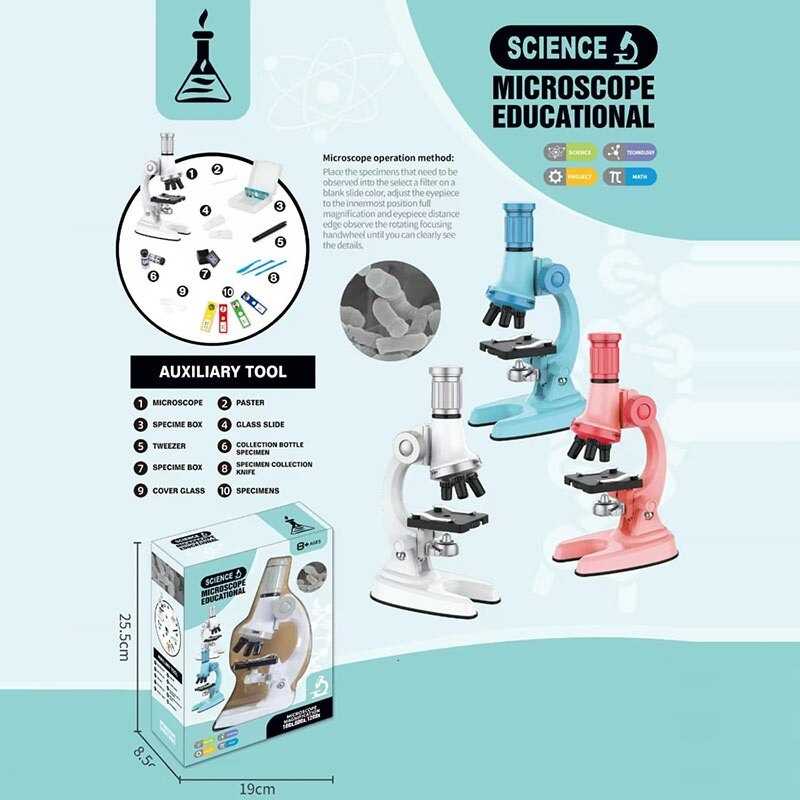 Мікроскоп 3305 (36) 3 кольори, в коробці, ВИДАЄТЬСЯ ТІЛЬКИ МІКС ВИДІВ