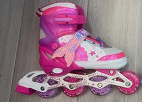 Ролики 2216-03 М розмір 34-38 (6) колір Рожевий, колеса PU, d колес – 6 см, підсвічування коліс, в сумці