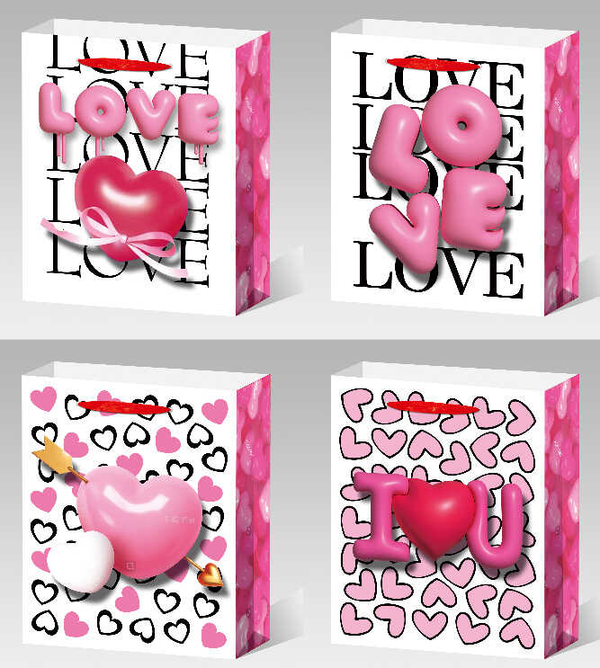 Пакет подарунковий C 75739 (480) 4 види, ВИДАЄТЬСЯ ТІЛЬКИ МІКС ВИДІВ