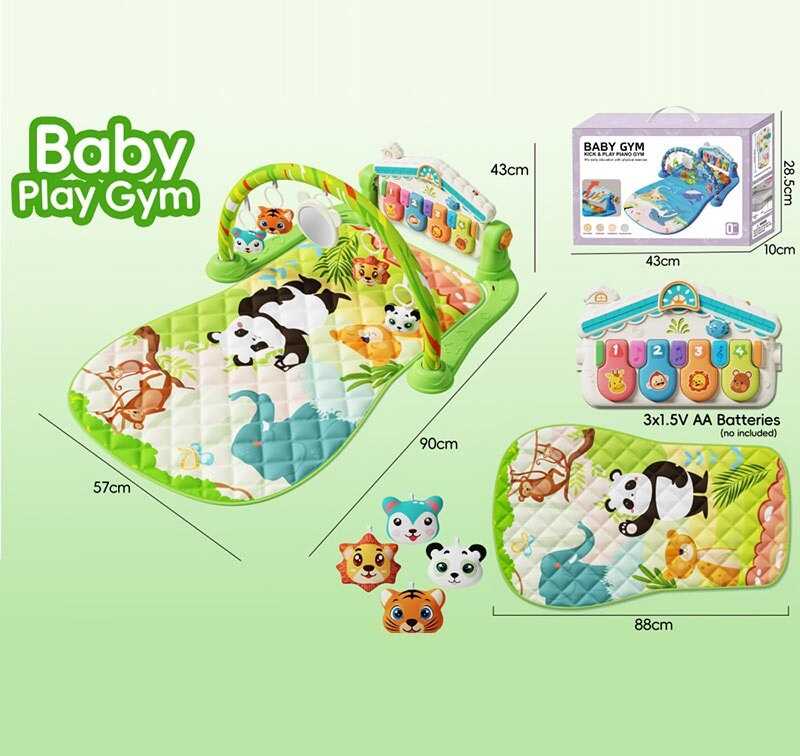 Килимок 8634 (30) звуки, мелодії, підсвічування, 5 підвісок, 4 м’які брязкальця,  в коробці