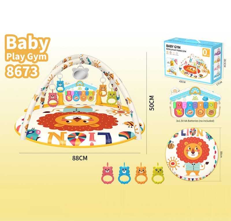 Килимок 8673 (18) звуки, мелодії, підсвічування, 5 підвісок, 4 брязкальця,  в коробці