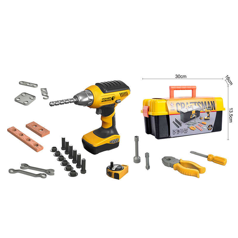 Набір інструментів T 033 (12) функціональний шурупокрут, молоток, викрутка, пила, в боксі