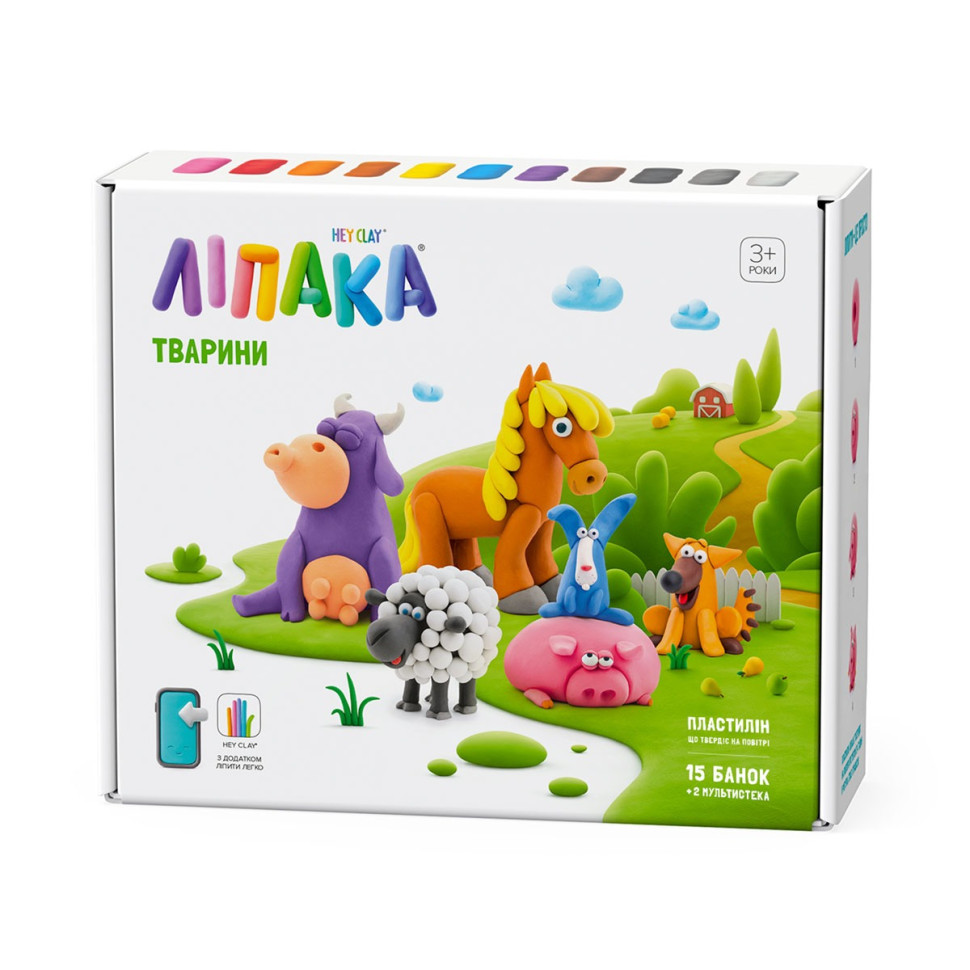Меганабір самозатвердіючого пластиліну Домашні тварини ЛІПАКА 15012-UA01..3