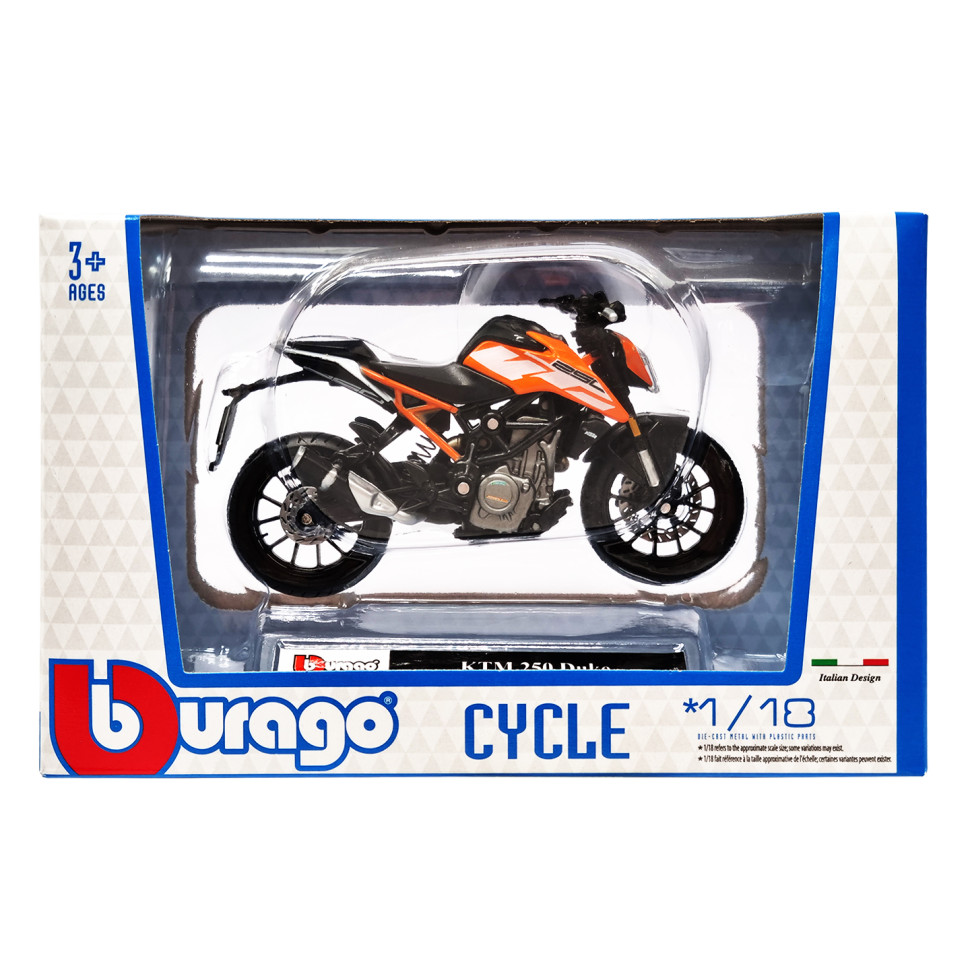 Дитяча модель Мотоцикла "KTM 250 Duke" Bburago 18-51030-4 масштаб 1:18..3