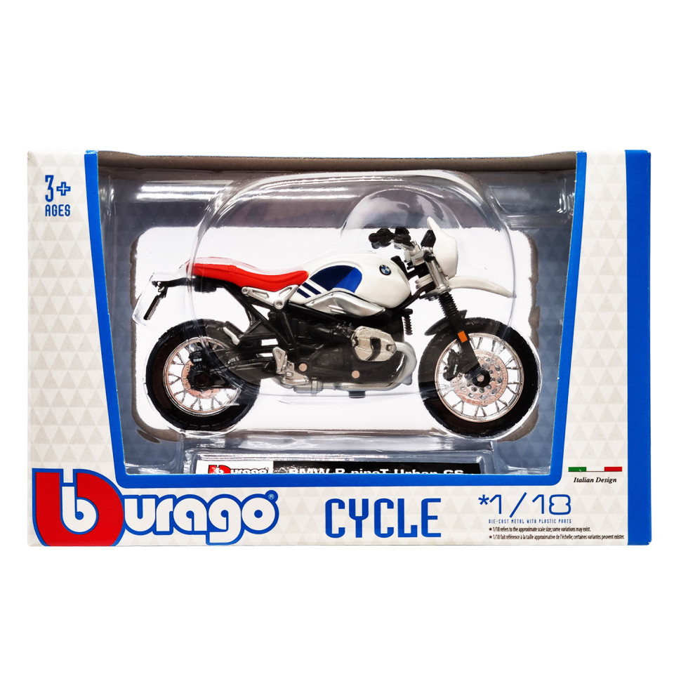 Дитяча модель Мотоцикла "BMW R nineT Urban GS" Bburago 18-51030-6 масштаб 1:18..3