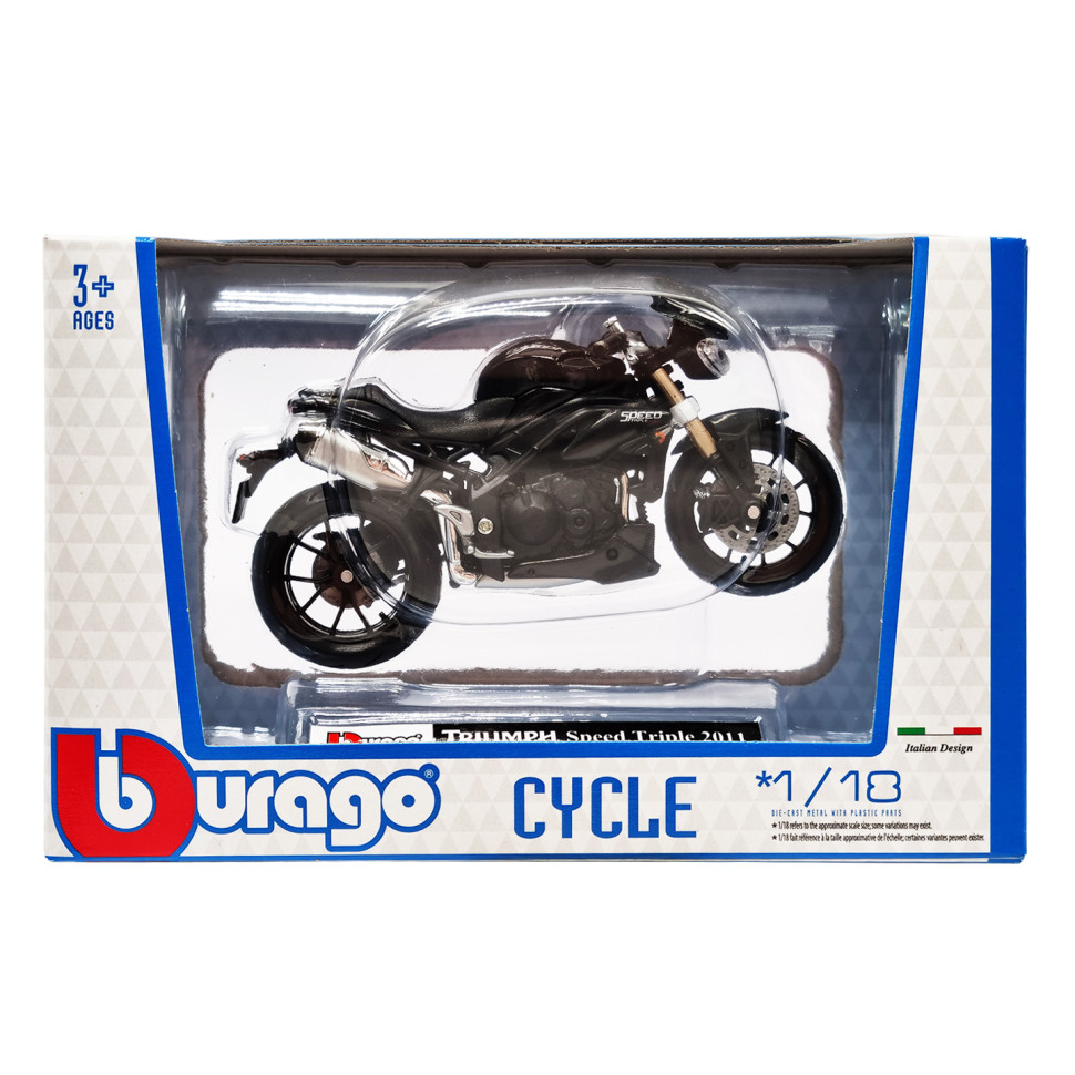 Дитяча модель Мотоцикла "TRIUMPH Speed Triple 2011" Bburago 18-51030-11 масштаб 1:18..3