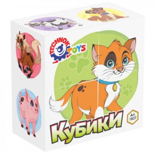 Кубики "Домашні тварини" (4 шт)