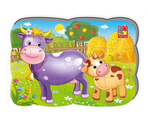 Магнітні пазли "Корова і теля", 12 деталей (укр)