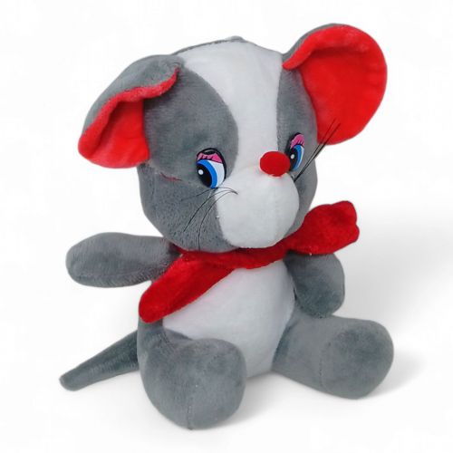 Мʼяка іграшка Мишка з бантом 15 см (сірий)