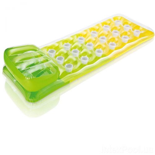 Надувний матрац з подушкою (зелений)