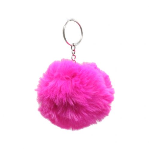 Брелок "Хутряна кулька пухнастик", рожевий
