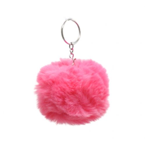 Брелок "Хутряна кулька пухнастик", кораловий