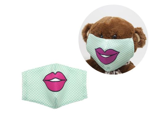 Багаторазова 4-х шарова захисна маска "Губки" розмір 3, 7-14 років (зелений)