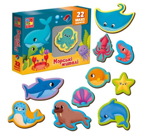 Магніти "Мій маленький світ: Морські мешканці", укр
