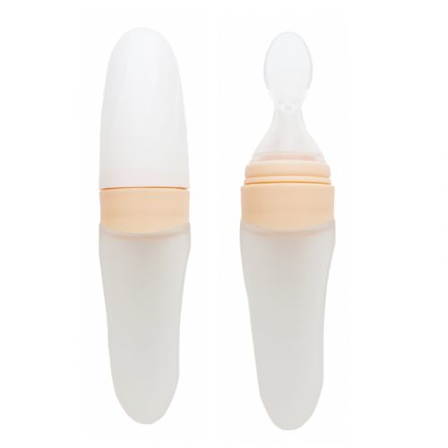 Силіконова ложка-контейнер (бежева)