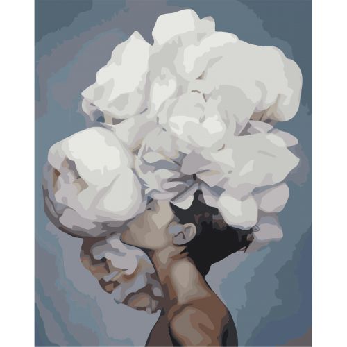 Картина за номерами "Дівчина з квіткою" 40х50 см