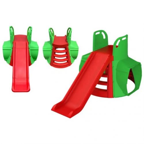 Гірка з тунелем DOLONI зелено-черовна (130см)