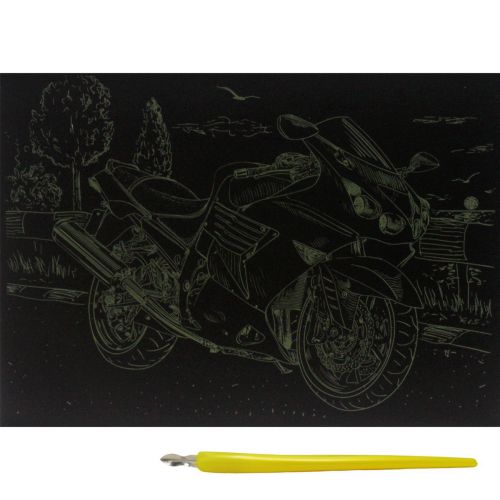 Гравюра "Gold Metallic: Мотоцикл" (А5) Економ