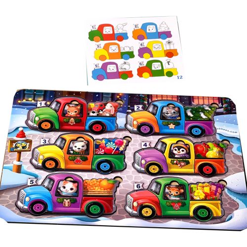 Гра з картками "Тварини на машинках"