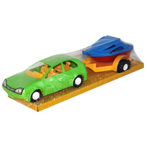 Автомобіль з причепом зелений