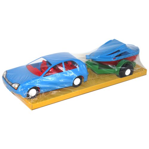 Автомобіль з причепом синій