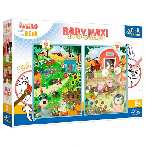 Пазли 2в1 + розмальовка "Ферма" (10+10 елем)