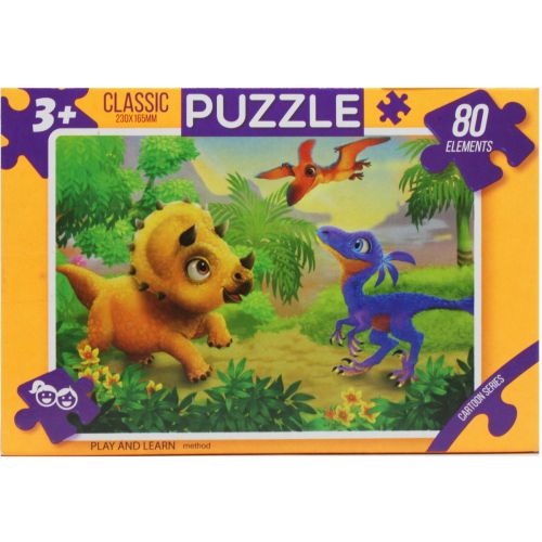 Пазли "Казка", 80 ел дінозаврики з птеродактилем