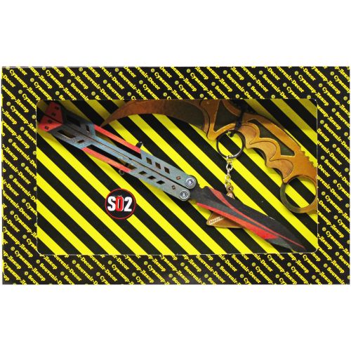 BOX Сувенірний SO-2 "МЕТЕЛИК BLACK WIDOW & Керамбіт GOLD"