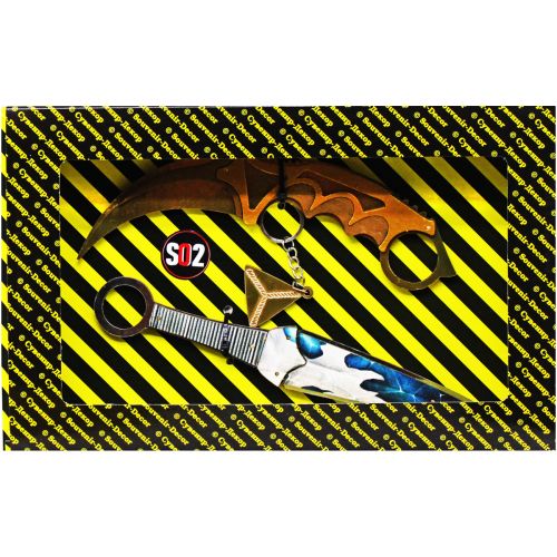 BOX Сувенірний SO-2 "Керамбіт GOLD & Кунаі Augustite"