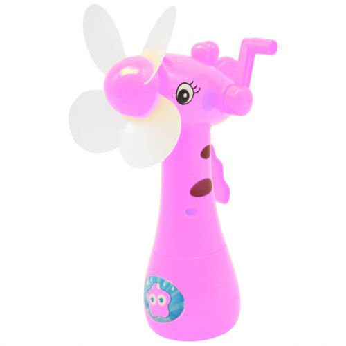 Ручний вентилятор "Жирафа" 18 см (рожевий)