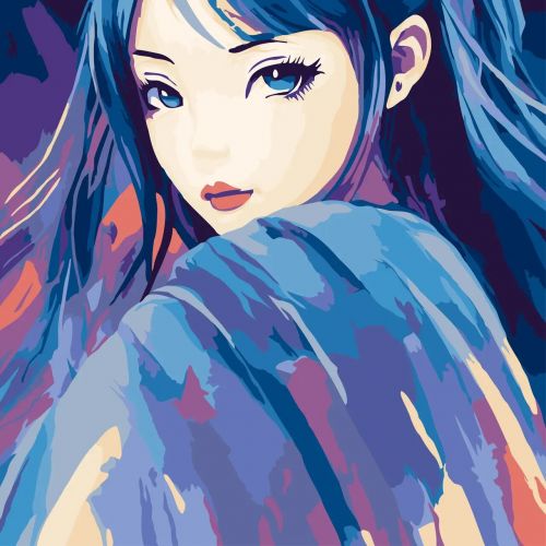 Картина за номерами на ДВП "Аніме дівчина" ★★★