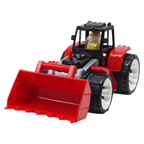Пластиковий трактор із ковшем (чорно-червоний)