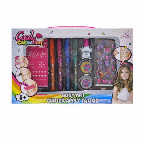 Косметика (набір для тату, ручки, блиск, трафарети, наклейки, кісточки) J-2005 р.31,5*3,5*19,5см