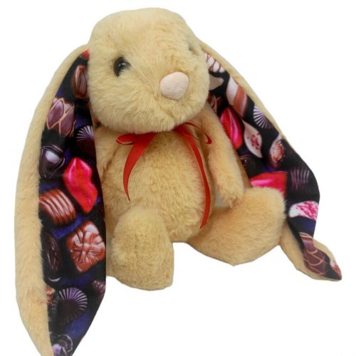 Мʼяка іграшка "Зайчик-ласунка", 28 см (бежевий)