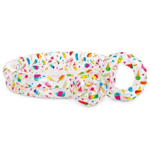 Басейн "Зірки" Коло, дитяче, 2 кільця, кольоровий з набором, розміром 122х25см, 150л, від 2-х років