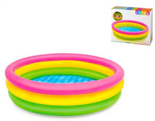 Басейн "Веселка" 3 кільця, розміром 114х25см, обсяг: 136л, вага: 1,2 кг, від 3 до 6 років