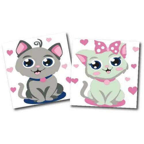Картини за номерами (набір 2 шт) "Кошенята" 15х15 см
