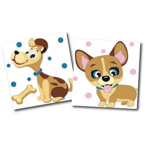 Картини за номерами (набір 2 шт) "Песики" 15х15 см