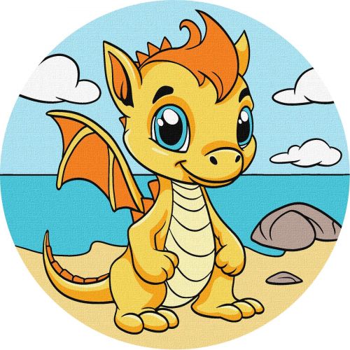 Картина за номерами (кругла) "Чарівний дракончик" d19 см ★★